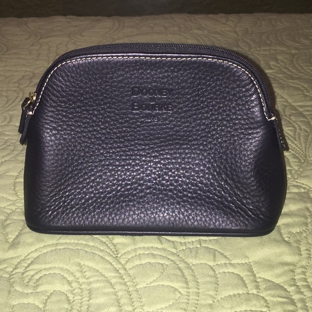 Dooney & Bourke Black Leather Cosmetic Bag